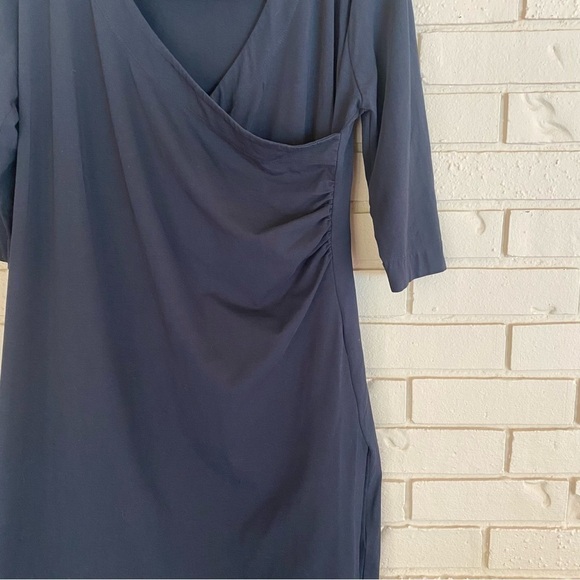 Soft Surroundings Black Faux Wrap Dress 3/4 Sleeve XL Petite - Picture 2 of 8
